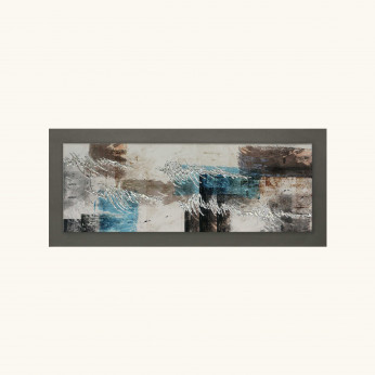 Artitalia Quadro tema in rilievo in legno moderno astratto dettagli in argento 120X60