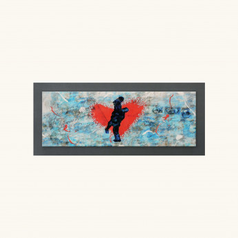Artitalia Pannello tema figurativo effetto rilievo in legno e dettagli argento 155X65