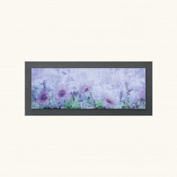 Artitalia Pannello in legno a tema floreale effetto rilievo e dettagli argento 100X50