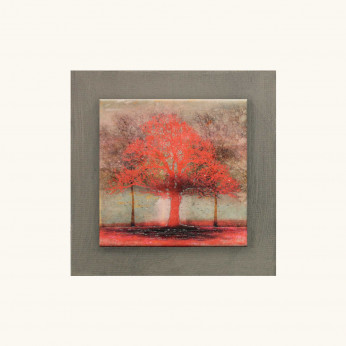 Artitalia Quadretto con paesaggio in rilievo moderno in legno dettagli in argento 35x35 