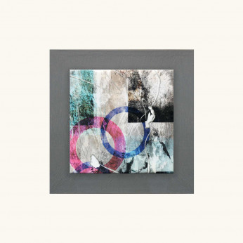 Artitalia Quadretto moderno astratto in legno in rilievo dettagli in argento 35x35 