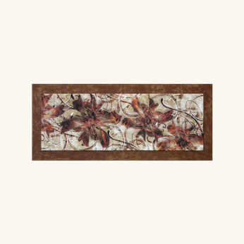 Artitalia Pannello in legno tema astratto in rilievo decori e dettagli in argento 155x65