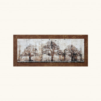 Artitalia Pannello in legno tema in rilievo astratto decori e dettagli in argento 155x65