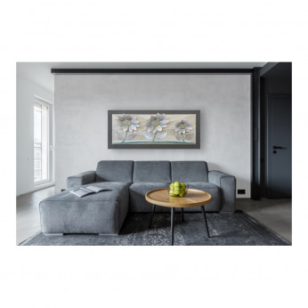 Artitalia Quadro contemporaneo in rilievo 3d decori in resina e foglia argento 155x65