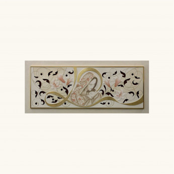 Artitalia Capezzale moderno con decori in rilievo e dettagli foglia oro 155x65
