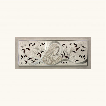 Artitalia Capezzale moderno con decori in rilievo e dettagli foglia argento 155x65