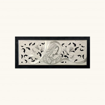 Artitalia Capezzale con decori in rilievo moderni e dettagli foglia argento 155x65