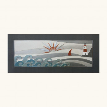 Artitalia Pannello in legno con raffigurazione marina dallo stile contemporaneo 155x65