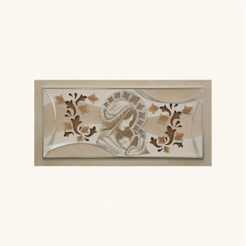Artitalia Capezzale Maternità in rilievo decori materici e foglia argento 120x60