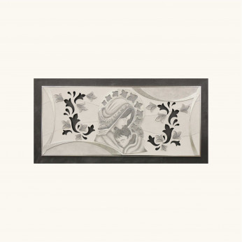 Artitalia Capezzale moderno Maternità in rilievo decori materici e foglia argento 120x60