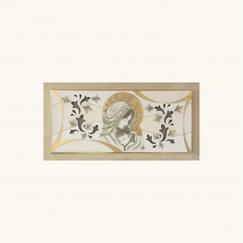 Artitalia Capezzale moderno con maternità in rilievo decori materici e foglia oro 120x60