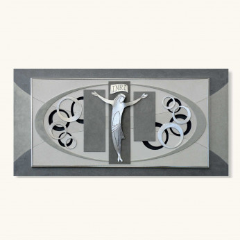 Artitalia Quadro per camera da letto con crocifisso in stile moderno 120x60