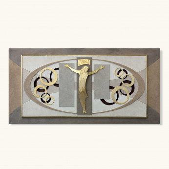 Artitalia Quadro per camera da letto in stile moderno con crocifisso 120x60