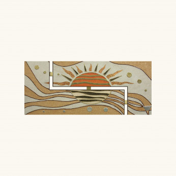 Artitalia Pannello materico tema in rilievo in legno dettagli argento e oro 155x65