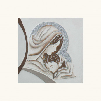 Artitalia Capezzale classico quadro per camera da letto con la maternità glitterato 35x35