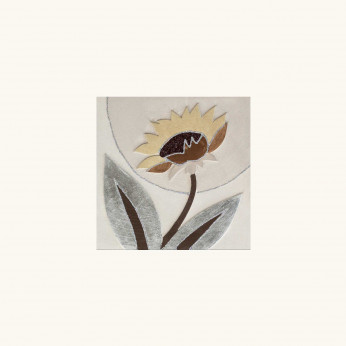 Artitalia Quadretto in rilievo tema a Fiori decoro materico dettagli foglia argento 35x35 