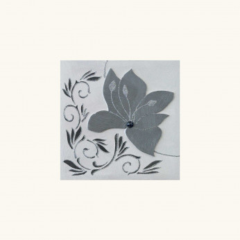 Artitalia Quadretto con tema in rilievo decoro materico dettagli glitter argento 35x35