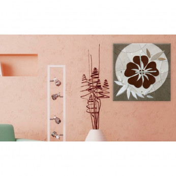 Artitalia Orologio da parete moderno materico in rilievo dettagli foglia argento "Flower"