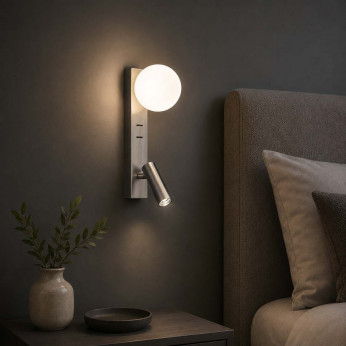 Perenz Applique a led con struttura in metallo dal design moderno e diffusore in vetro Fog