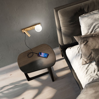 Perenz Applique a led con struttura in metallo dal design moderno e diffusore in vetro Fog