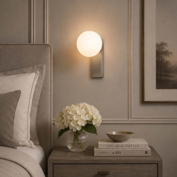 Perenz Applique da parete a led con struttura in metallo e diffusore a boccia di vetro Talia
