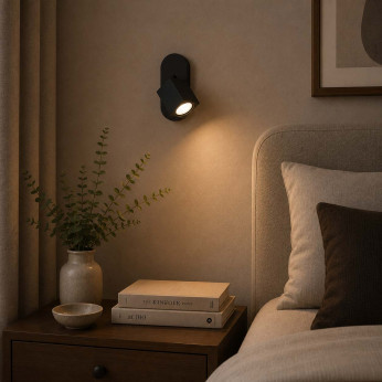 Perenz Applique da parete in alluminio con faretto orientabile quadrato Oddy