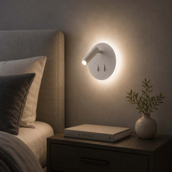 Perenz Applique di design moderno con doppia luce a Led con faretto orientabile Plug