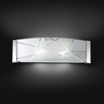 Perenz Applique rettangolare grande moderna in metallo con paralume in vetro decorato Fish