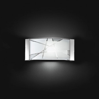 Perenz Applique rettangolare piccola moderna in metallo con paralume in vetro decorato Fish