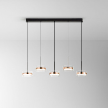 Perenz Lampada a sospensione lineare a led struttura in metallo diffusori in vetro Aere