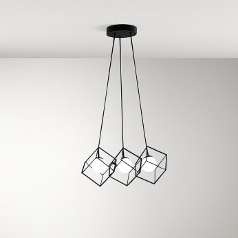 Perenz Lampada a sospensione moderna con 3 diffusori in metallo Cube