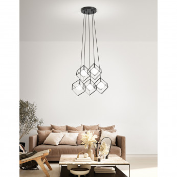 Perenz Lampada a sospensione moderna con 5 diffusori in metallo Cube