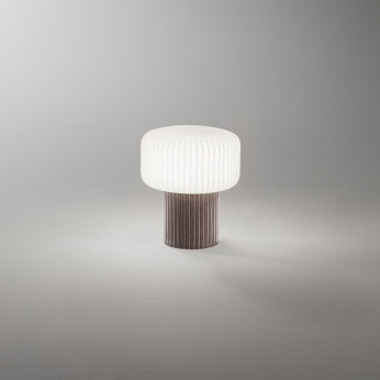 Perenz Lampada da tavolo con struttura in ceramica e diffusore in vetro Otty