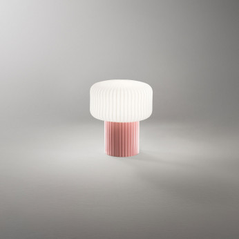 Perenz Lampada da tavolo con struttura in ceramica e diffusore in vetro Otty