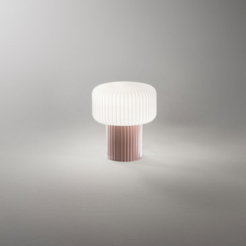 Perenz Lampada da tavolo con struttura in ceramica e diffusore in vetro Otty