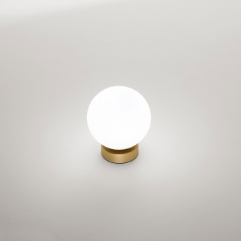 Perenz Lampada da tavolo piccola moderna in metallo e diffusore a bocia in vetro Maga