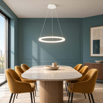 Perenz Lampadario moderno in metallo a led con diffusore ad anello Edge