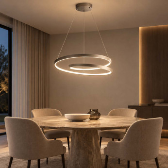 Perenz Lampadario moderno piccolo a led struttura in metallo e diffusore a spirale Ritmo
