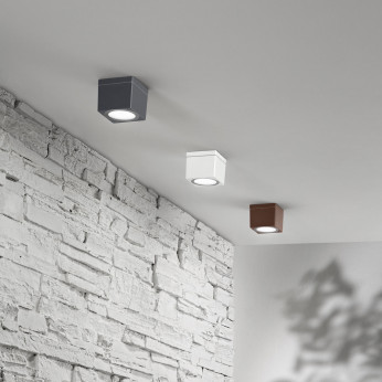 Perenz Plafoniera da esterno cubica con struttura in metallo e diffusore in vetro Up
