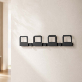 Pezzani Appendiabiti da parete in acciaio dal design moderno e minimale con 4 ganci Hang