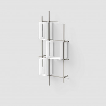 Pezzani Libreria da parete con struttura e contenitori in acciaio dal design moderno Libra