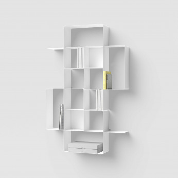 Pezzani Libreria da parete in acciaio verniciato dal design moderno composizione n.4 Mondrian