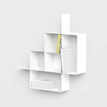 Pezzani Libreria da parete in acciaio verniciato dal design moderno Mondrian