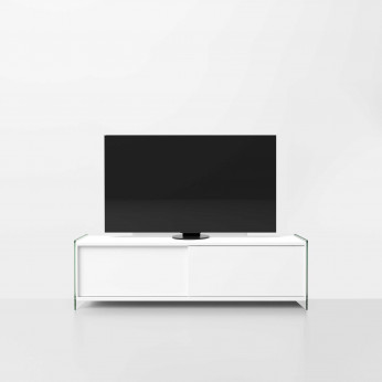 Pezzani Mobile porta-TV da 160 cm con ante scorrevoli struttura in legno e vetro Byblos