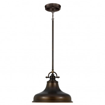 Quoizel Lampada a sospensione media dal design industrial con diffusore a 1 luce Emery