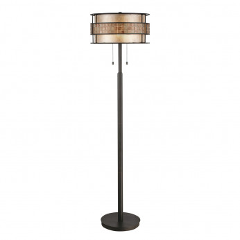 Quoizel Lampada piantana con struttura in metallo rotonda diffusore in vetro a 2 luci Laguna