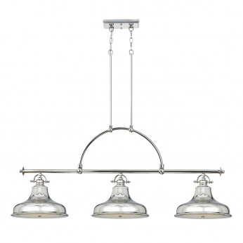 Quoizel Lampadario lineare dal design industrial con diffusori in metallo a 3 luce Emery