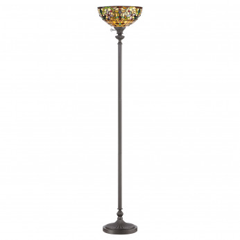 Quoizel Piantana in stile classico in metallo e diffusore in vetro tiffany 1 luce Kami