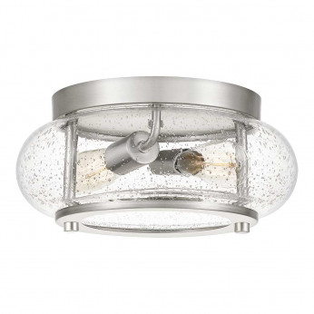Quoizel Plafoniera media in acciaio con diffusore in vetro dal design moderno a 2 luci Trilogy