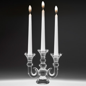 Ranoldi Candeliere in cristallo con tre fiamme dal design elegante